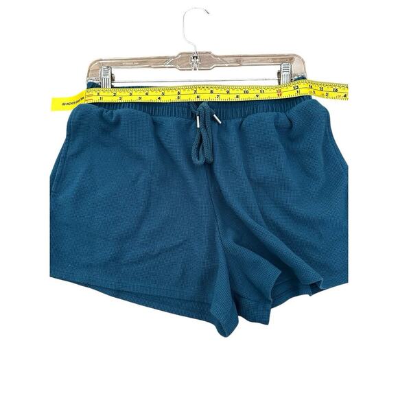 Victorias Secret Womens Shorts Medium Blue Sweat Drawstring Casual Lounge Pocket - Picture 5 of 9